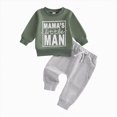 thumbnail image 1 of NOLDARES Kids Toddler Boy Clothes 2 Piece Long Sleeve Print Pattern T-Shirt Jogger Pants Warm Fall Winter Outfits Set Size:3-6 M,Green, 1 of 7