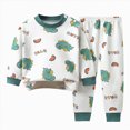 thumbnail image 1 of NOLDARES Kids Toddler Girl Long Sleeve Long Sleeve Sweatshirt & Jogger Pants 2pcs Fall Winter Outfits Set(Green,18-24 M), 1 of 4
