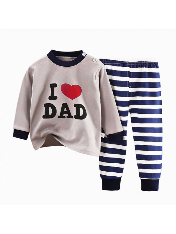 Kids Toddler Outfits 2Pcs Long Sleeve Graphic Round Neck Sweatshirt Sweatpants Casual Fall Winter Clothes Size:4-5 Y,Navy