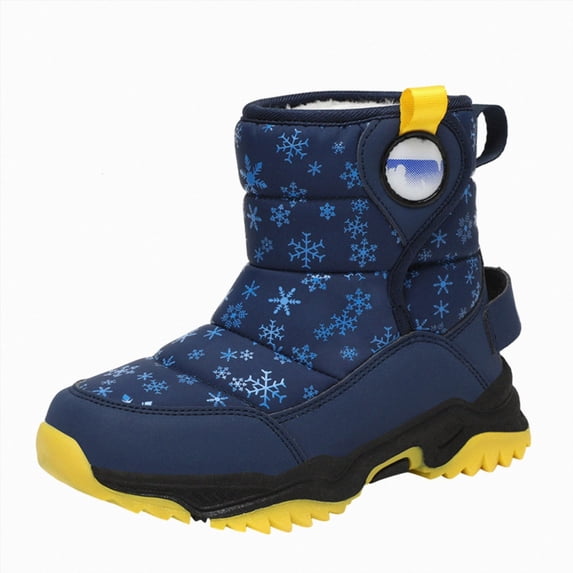 NOLDARES Kids Toddler Snow Boots Boys Girls Winter Boots,Y139-Dark Blue