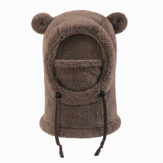 NOLDARES Kids Winter Balaclava Ski Mask Windproof Hat Warm Adjustable with Fleece Lining Hats for Boys Girls(K162-Coffee)