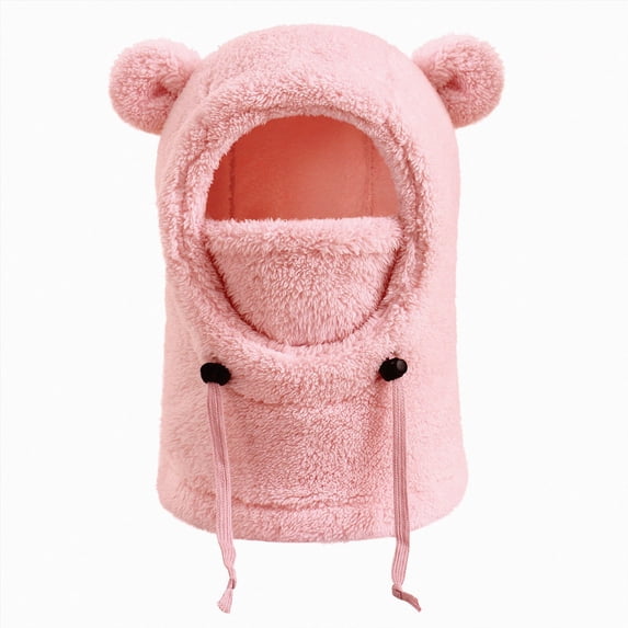 NOLDARES Kids Winter Balaclava Ski Mask Windproof Hat Warm Adjustable with Fleece Lining Hats for Boys Girls(K162-Pink)