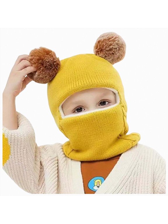 Kids Winter Fleece Hats,Balaclava Warm Winter Face Mask Mask Windproof Full Cover Neck Warmer for Boys Girls,2-7 Y
