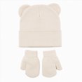 thumbnail image 1 of NOLDARES Kids Winter Hat and Gloves Set Girls Boys Knit Beanie Hats with Pom Warm Snow Ski Cap for Toddler(M035-Light Yellow), 1 of 8