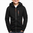 thumbnail image 1 of NOLDARES Kids Zip Up Hoodie School Uniform Boys Girls Zipper Sweatshirt Oversized Y2K Fall Hooded Jackets Preppy Clothes(M115-Black), 1 of 5