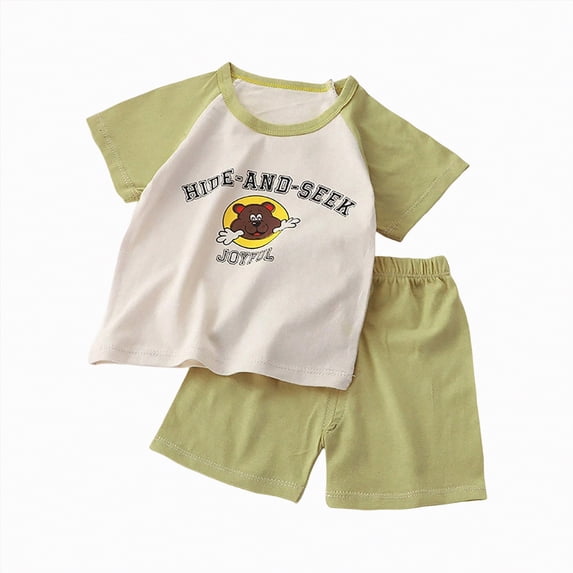 NOLDARES Little Boy Dinosaur Print Short Sleeve T-Shirt Shorts Summer Play Clothes Set Blazer,5-6 Y