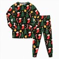 thumbnail image 1 of NOLDARES Little Boys Girls' Christmas Pajamas Sets Toddler Pjs Kids Print Sleepwear Fall Winter 2 Piece Long Sleeve Top Pjs Set(D008-Dark Green), 1 of 9