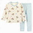 thumbnail image 1 of NOLDARES Little Boys Girls Pajamas 2 Pieces Long Set Sleepwear Kids Pjs Toddler Winter Clothes(H127-Sky Blue), 1 of 9