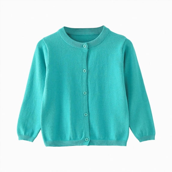 NOLDARES Little Girl Knit Cardigan Sweater - Toddler Button Down School Uniforms Cardigan(Mint Green,6-12 M)