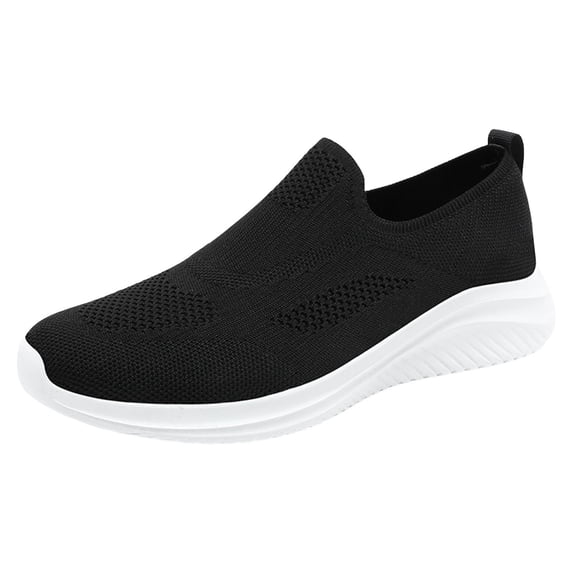 NOLDARES Men Slip on Casual Trainers Walking Shoes - Breathable Slip-on Lightweight Comfortable Tennis Mesh Sneaker(White,9.5)