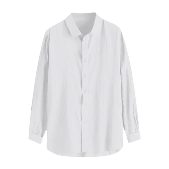 NOLDARES Men's Casual Button Up Shirt Free Shirts Long Sleeve Dress Shirt Oxford Dress Shirts for Men(White,M)