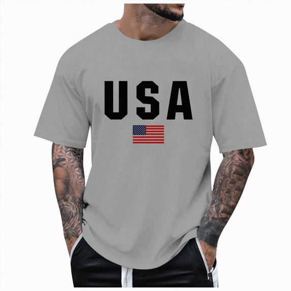 NOLDARES Men's Crewneck Short Sleeve Graphic Tees Perfect for Summer Beach Getaways(Grey,XL)