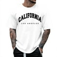 thumbnail image 1 of NOLDARES Men's Graphic Tees Short Sleeve California Letter Print Crewneck Casual Regular T-Shirt for Men(White,XL), 1 of 4