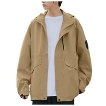 NOLDARES Men's Hiking Jacket Warm Fall and Winter Waterproof Windbreaker Hooded Raincoat Jackets(Yellow,M)