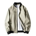 thumbnail image 1 of NOLDARES Men's Jacket - Lightweight Windbreaker - Zip Jacket - Windbreaker Bomber Jacket for Men(Khaki,L), 1 of 7