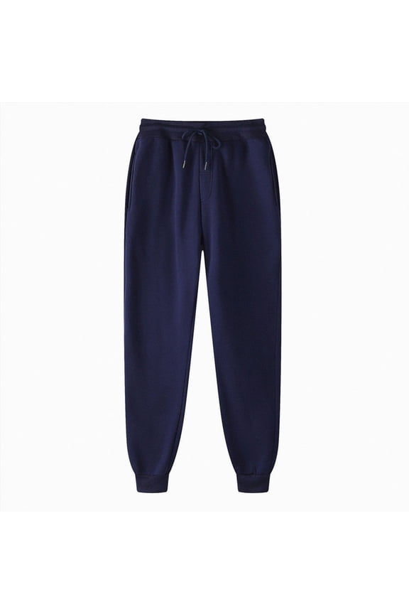 Men's Joggers Sweatpants with Pockets Athletic Cuffed Pants Tapered Leg, Elastic with Drawstring,Navy,3XL