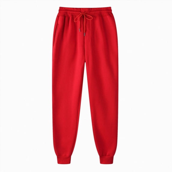 NOLDARES Men's Joggers Sweatpants with Pockets Athletic Cuffed Pants Tapered Leg, Elastic with Drawstring,Red,M