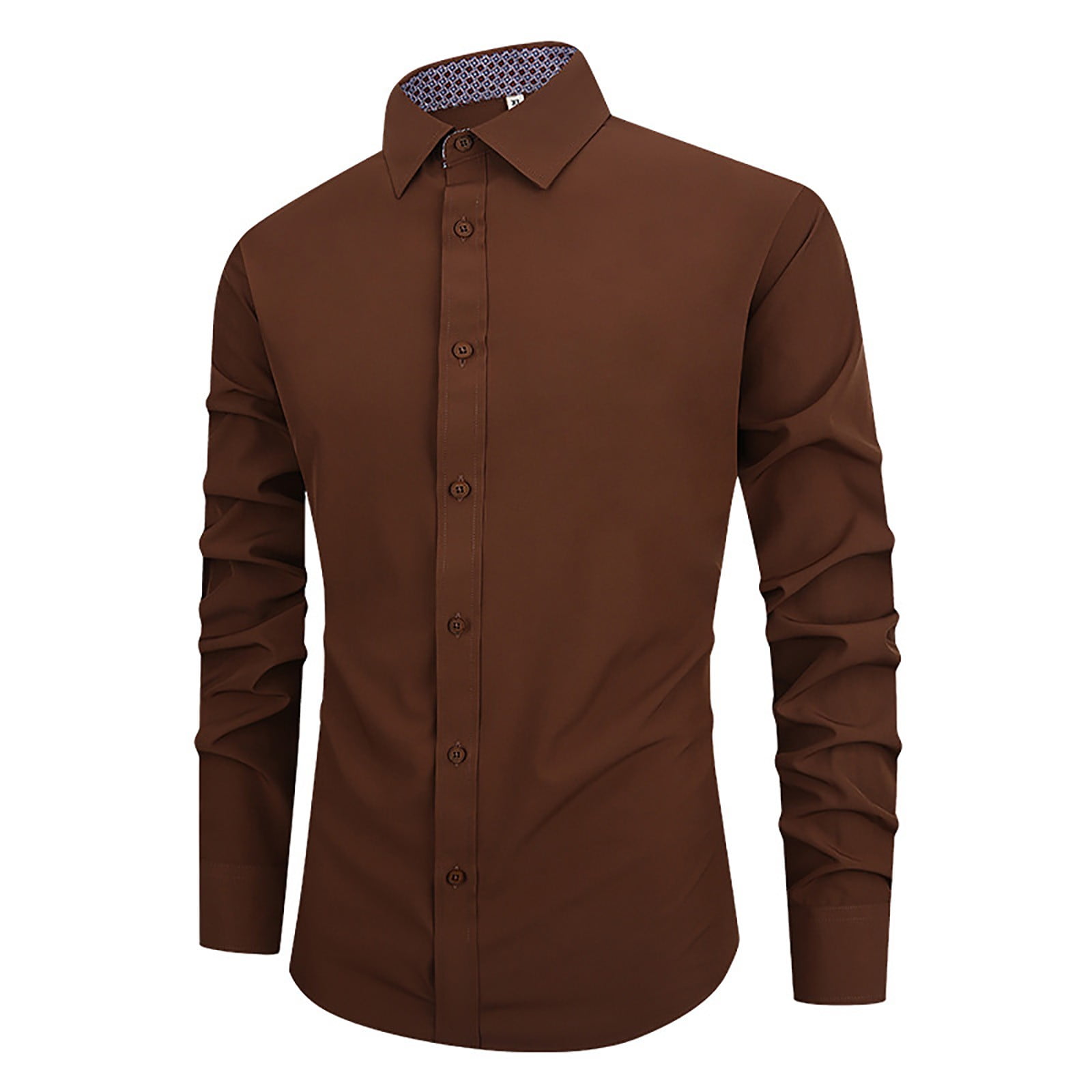 dress shirt formal dress for men Men's Dress Shirt Long Sleeve 4-Way Stretch Wrinkle Free Blue Formal Shirt 2XL
