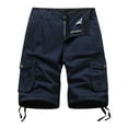 thumbnail image 1 of NOLDARES Men's Ripstop Cargo Shorts-Long Cotton Twill Straight Leg for Work Outdoor(Dark Blue,30), 1 of 3