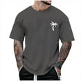 thumbnail image 1 of NOLDARES Men's Summer Graphic Print T-Shirts Short Sleeve Round Neck Tee Shirts Cruise Beach Coconut Printed Tops(Grey,3XL), 1 of 4