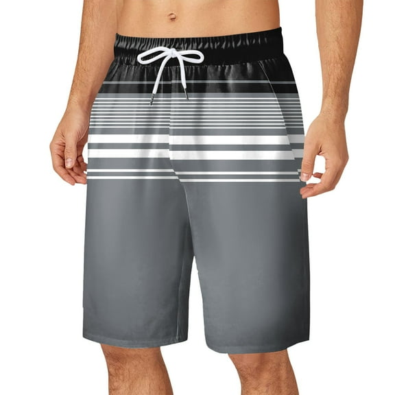 NOLDARES Men's Swim Trunks Quick Dry Beach Shorts with Pockets(Black,M)