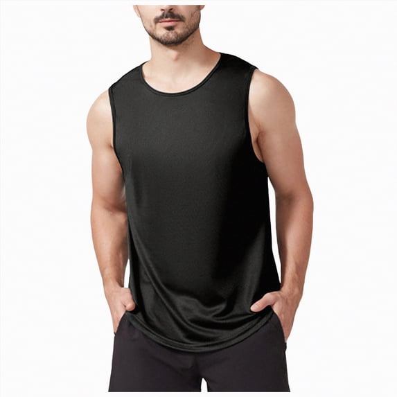 NOLDARES Men's Tank Tops Loose Fit Sleeveless Workout Muscle Shirt Athletic Bodybuilding Gym Tee Shirts Summer Vacation(Black,XL)