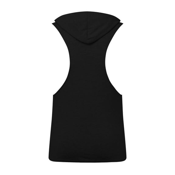 NOLDARES Men's Workout Hooded Tank Tops Sports Training Sleeveless Gym Hoodies Bodybuilding Cut Off Muscle Shirts(Black,XXL)