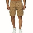 thumbnail image 1 of NOLDARES Men's Cargo Shorts Casual Cotton Multi-Pockets Elastic Waist Shorts(Khaki,XXL), 1 of 5