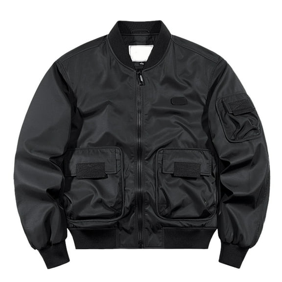 NOLDARES Mens Casual Lightweight Jacket Softshell Flight Bomber Jacket Thermal Jacket Warm Coats Windbreaker(Black,4XL)