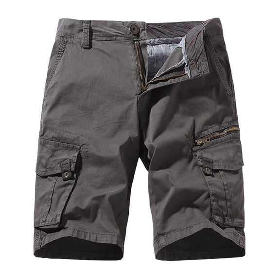 NOLDARES Mens Elastic Waist Cargo Shorts,2025 Summer Casual Shorts with Pockets Trendy(Grey,38)