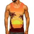 thumbnail image 1 of NOLDARES Mens Graphic Tank Tops Workout Gym Shirts Palm Tree Vintage Style T-Shirt(Z2-Orange,XXL), 1 of 5