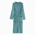 thumbnail image 1 of NOLDARES Mens Hooded Bathrobe Pure Cotton Terry Cloth Long Robe for Men Super Absorbent Quick Drying Spa Robe(Light Blue,One Size), 1 of 5