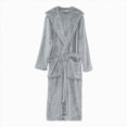 thumbnail image 1 of NOLDARES Mens Hooded Bathrobe Pure Cotton Terry Cloth Long Robe for Men Super Absorbent Quick Drying Spa Robe(Light Gray,One Size), 1 of 9