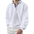 thumbnail image 1 of NOLDARES Mens Knit Polo Long Sleeve Collared Sweater Polo Business Casual Polos(White,L), 1 of 8