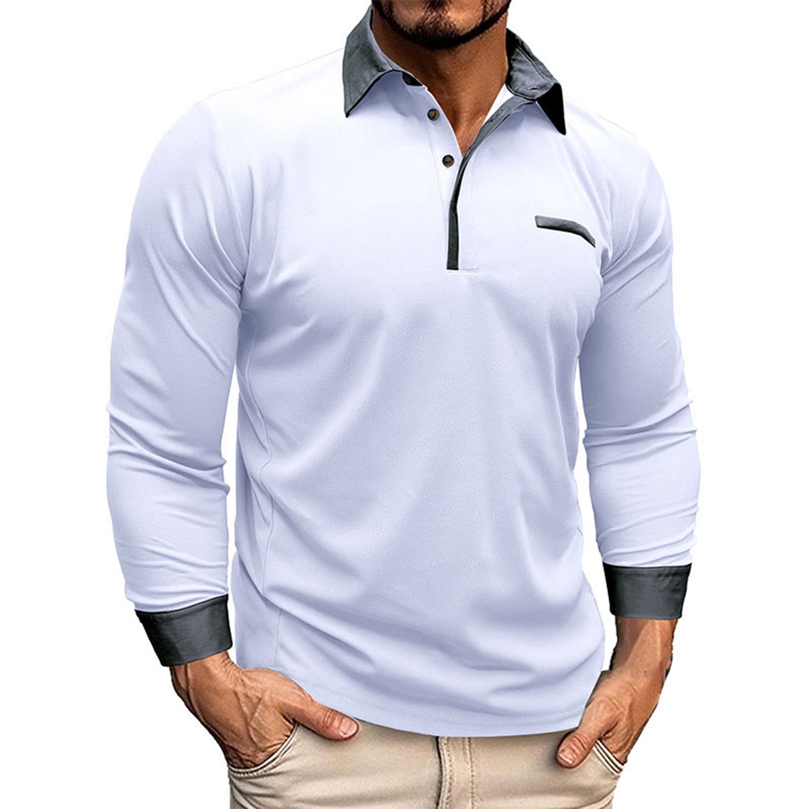 Men's Casual Long-sleeved Polo Collar Sweater main image 1
