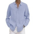 thumbnail image 1 of NOLDARES Mens Long Sleeve Button Up Shirt Casual Untucked Shirts for Men Oxford Dress Shirts(Z02-Light Blue,XXL), 1 of 5
