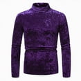 thumbnail image 1 of NOLDARES Mens Mock Turtleneck Long Sleeve Basic Pullover Ribbed Thermal T Shirts Lightweight,Slim Fit(W142-Purple), 1 of 4