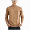 thumbnail image 1 of NOLDARES Mens Mock Turtleneck Long Sleeve Shirts Casual Basic T-Shirt Lightweight Mockneck Pullover for Men(W159-Khaki), 1 of 4