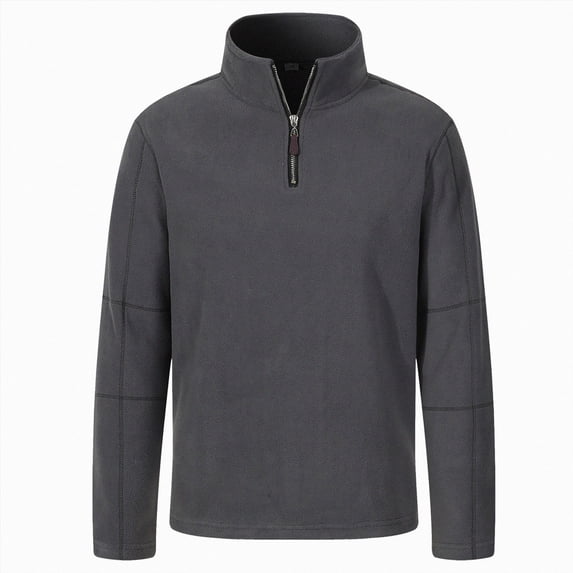 NOLDARES Mens Quarter Zip Pullover Long Sleeve Mock Neck Sweatshirts Lightweight Polo Shirt Relaxed Fit,Grey,XL