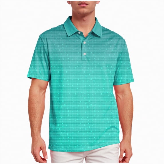 NOLDARES Mens Ribbed Polo Shirt Textured Knit Short Sleeve Casual Golf Beach Vacation Tops(Green,2XL)