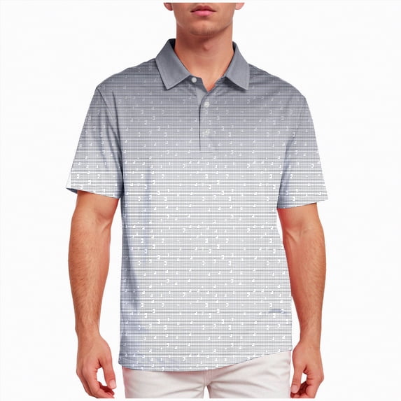 NOLDARES Mens Ribbed Polo Shirt Textured Knit Short Sleeve Casual Golf Beach Vacation Tops(Light Gray,S)