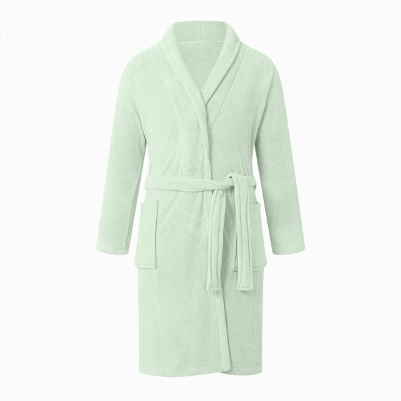 NOLDARES Mens Robe Cotton Bathrobe Soft Terry Cloth Towel Bath Robe for Men(Green,One Size)