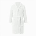 thumbnail image 1 of NOLDARES Mens Robe Cotton Bathrobe Soft Terry Cloth Towel Bath Robe for Men(White,One Size), 1 of 6