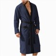 thumbnail image 1 of NOLDARES Mens Robe Cotton Terry Cloth Shower Bathrobe Spa Towel Bath Robes for Men(Navy,XL), 1 of 9