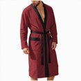 thumbnail image 1 of NOLDARES Mens Robe Cotton Terry Cloth Shower Bathrobe Spa Towel Bath Robes for Men(Wine,XL), 1 of 9
