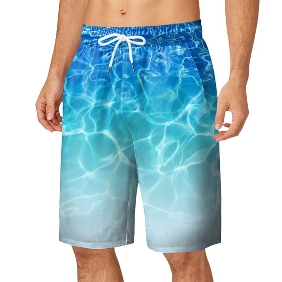 NOLDARES Mens Swim Trunks Beach Shorts with Mesh Lining Funny Swimming Bathing Suits Quick Dry Swimwear(Blue,3XL)