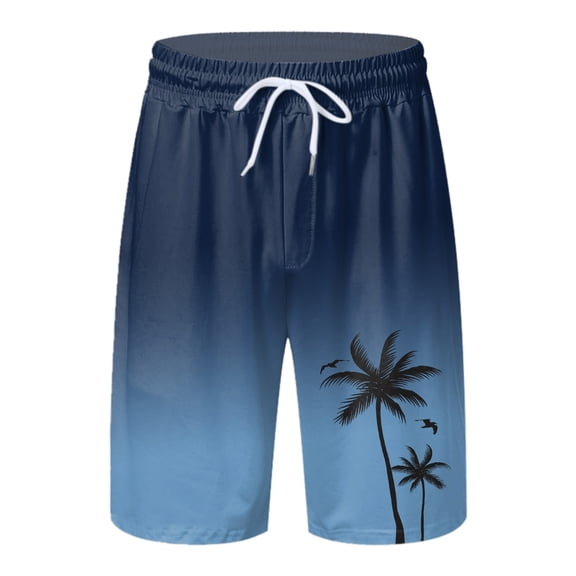 NOLDARES Mens Swim Trunks Swim Shorts Quick Dry Beach Shorts Printed Bathing Suit with Mesh Lining(Dark Blue,XL)