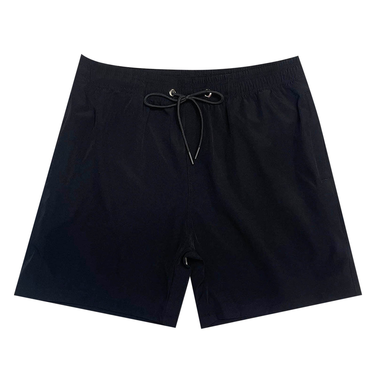 NOLDARES Mens Swimming Trunks Inseam Swim Shorts Summer Bathing Suit Swimwear Beachwear with Pockets(Black,L)