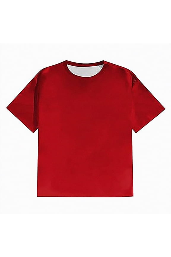 Mens T-Shirts Short Sleeve Crew Neck T Shirts for Man, Cotton Blend Running Athletic T-Shirts(Red,4XL)