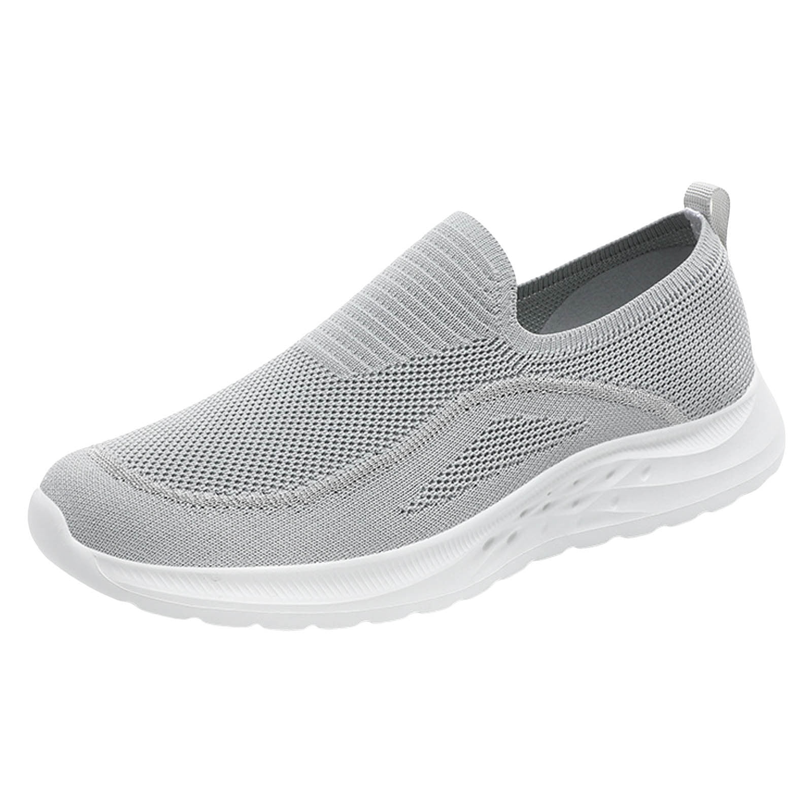 Mens Walking Shoes Slip on Lightweight Running Shoes Workout Athletic Tennis Shoes Gym Sneakers(Grey,10.5)